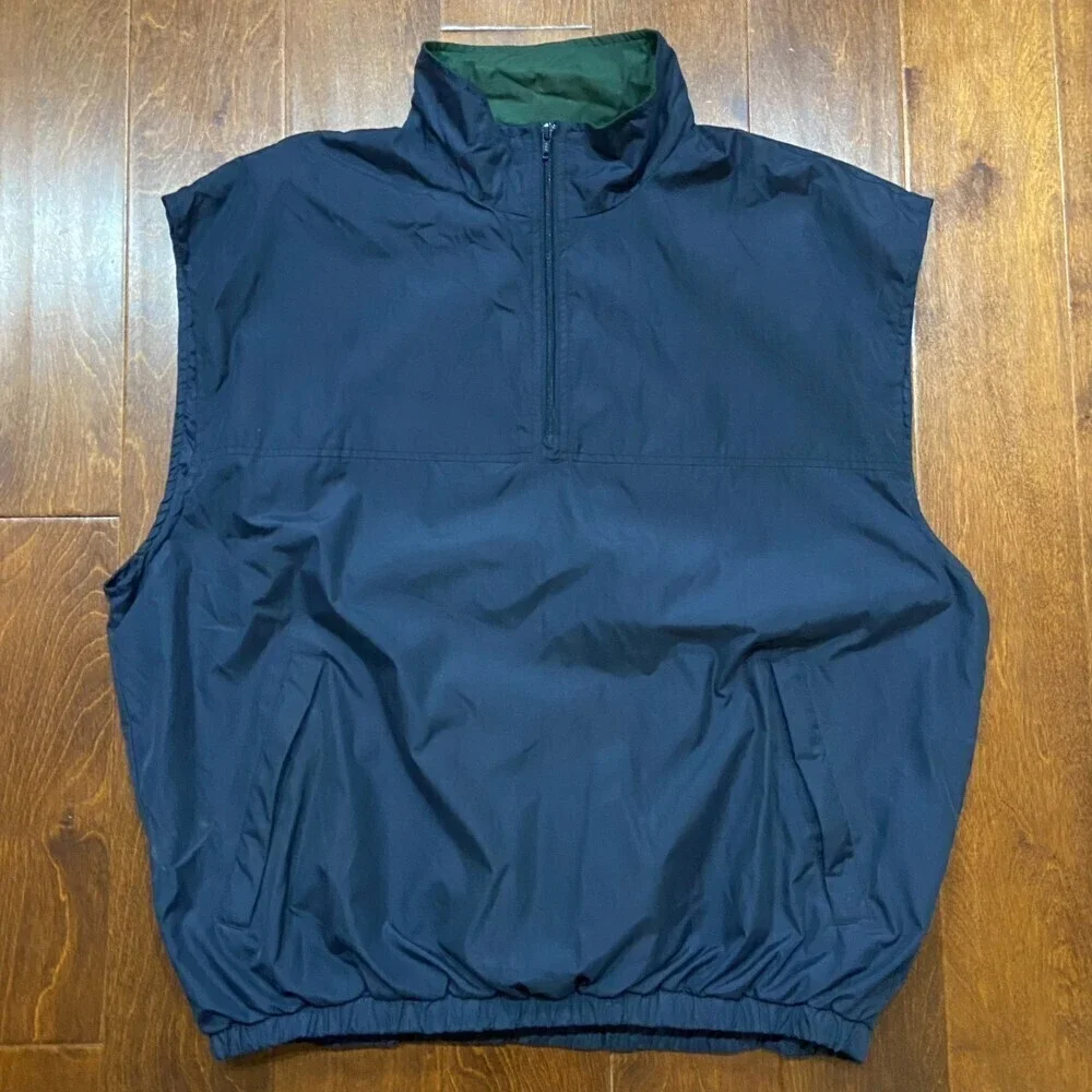 Fuzzy Zoeller Vintage Golf Windbreaker Vest Navy Blue Men's Size XL